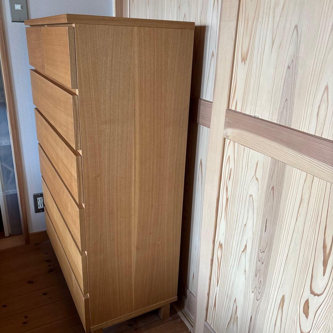 無印良品 タモ材チェスト ６段