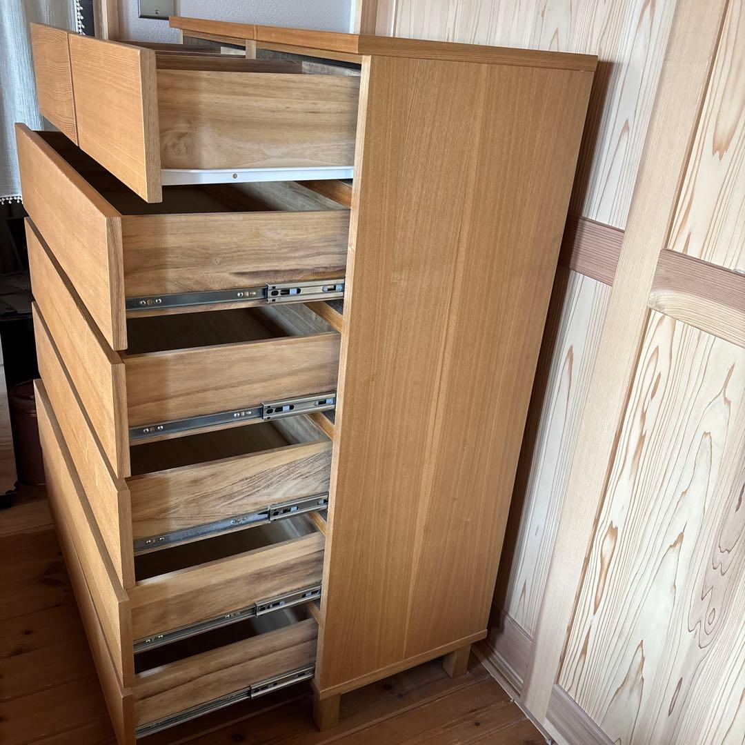 無印良品 タモ材チェスト ６段