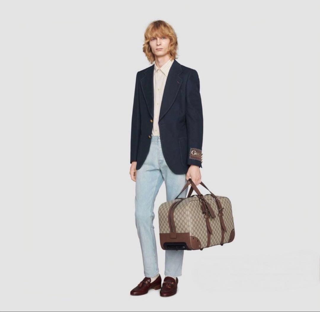 GUCCI 20AW ロゴパッチブレザーテーラードジャケット 紺ブレ44