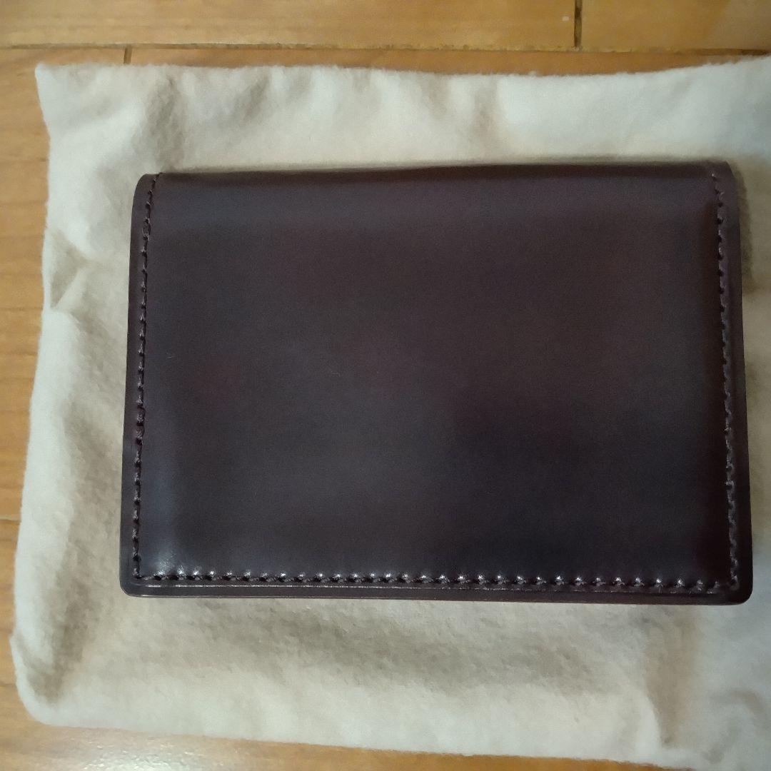 GANZO シェルコードバン　名刺入れ　バーガンディ