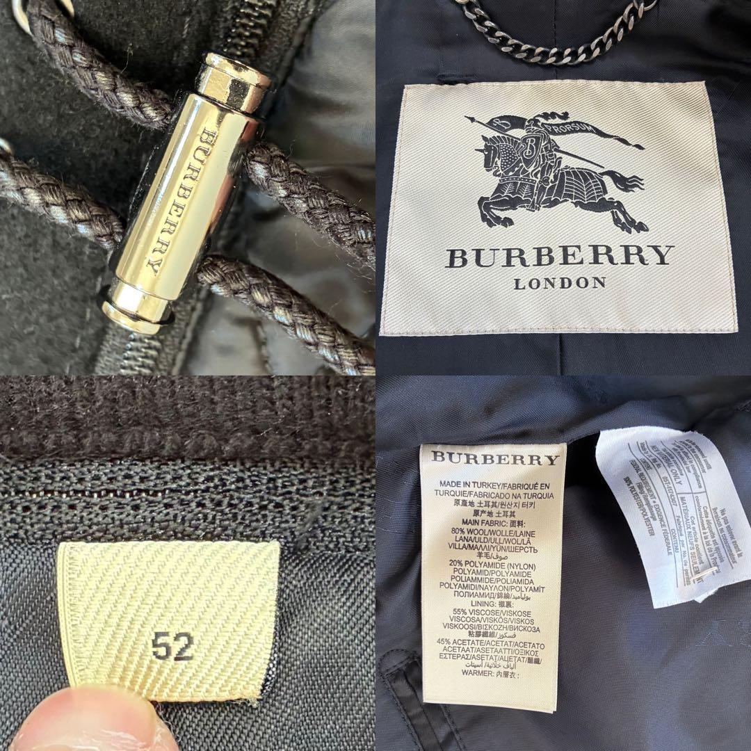 極美品✨希少 52 現行 バーバリーロンドン ウール コート 高級 2way
