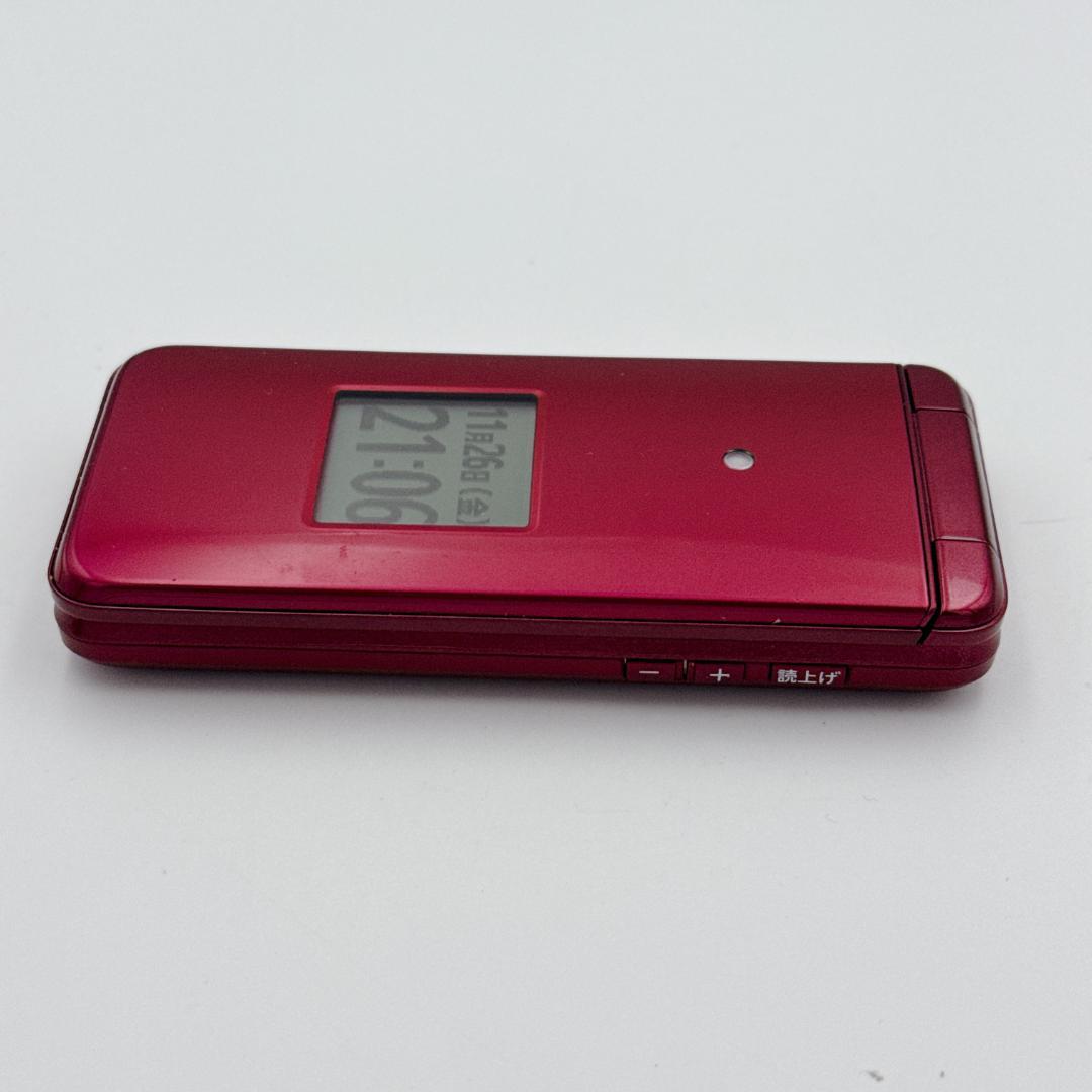 【ほぼ未使用】au かんたんケータイ ライト KYF43 ワインレッド