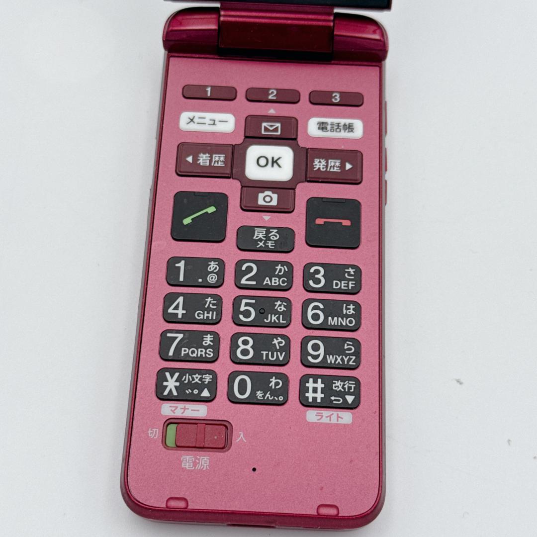 【ほぼ未使用】au かんたんケータイ ライト KYF43 ワインレッド