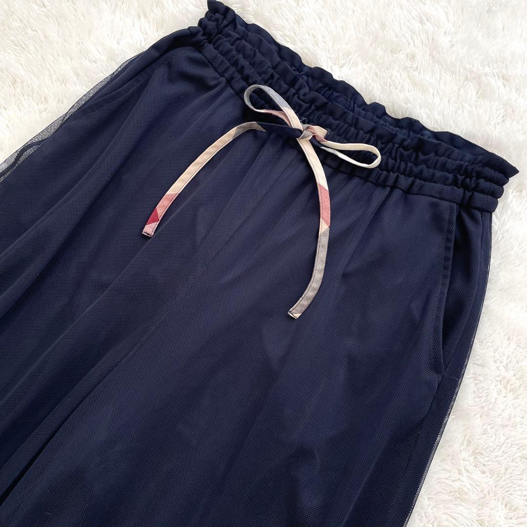 ブルーレーベルクレストブリッジ✨ソフトチュールパンツ　チェック　リボン　手洗い可