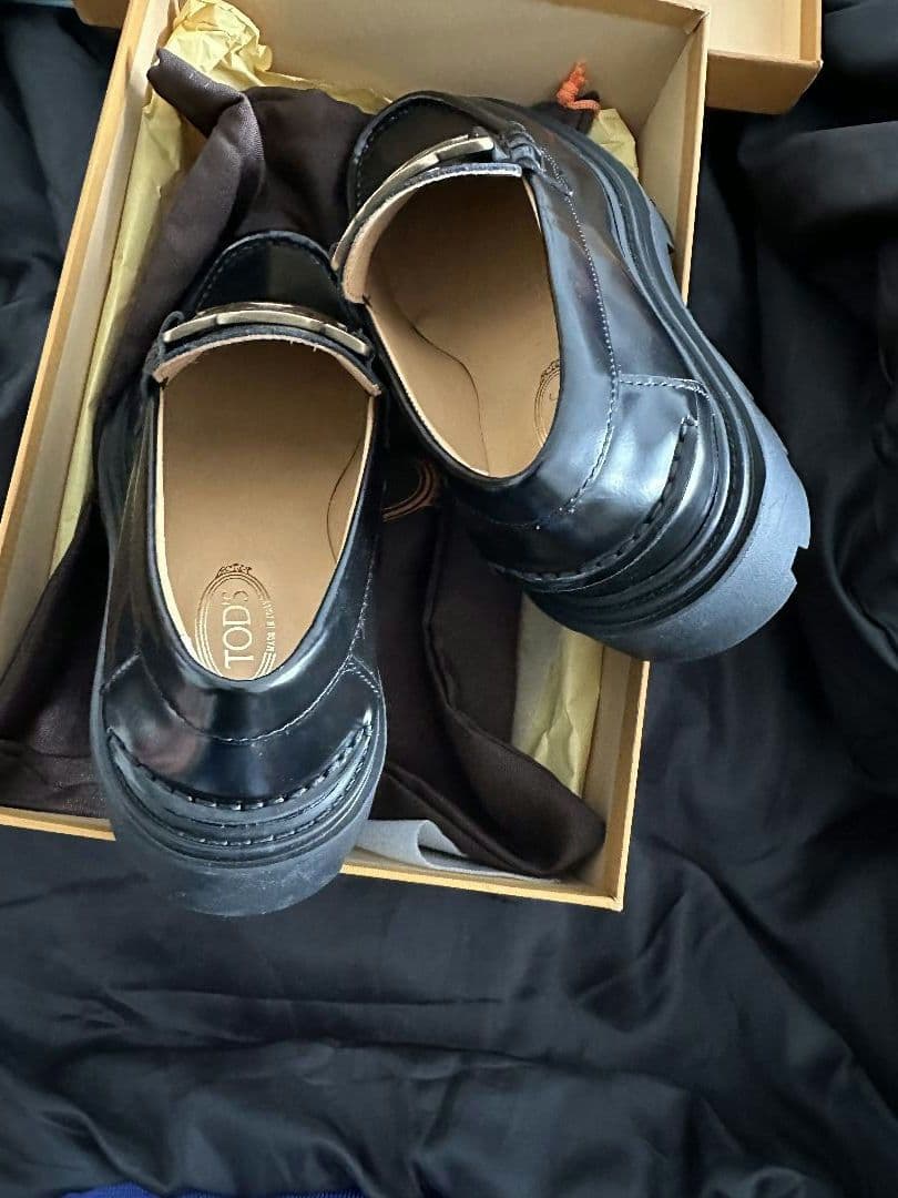 TOD'S ロゴ ケイト 黒 ローファー 厚底 37サイズ