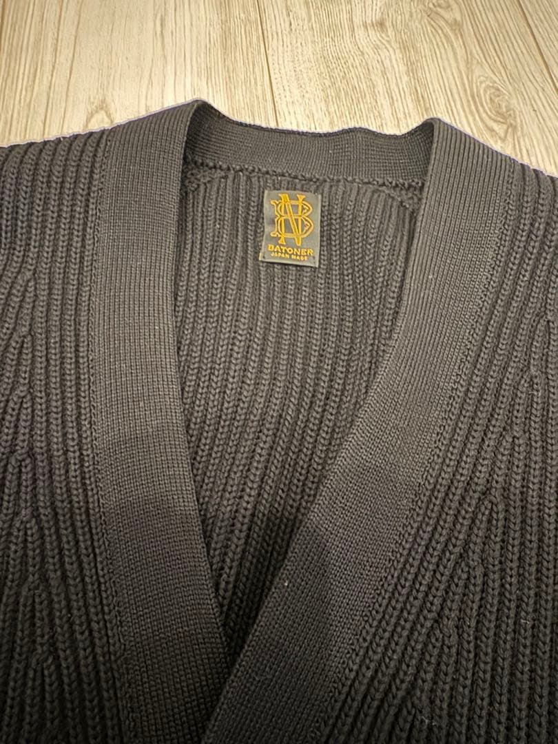 BATONER バトナー　ニット　リブニット　Vネック　カーディガン　サイズ2