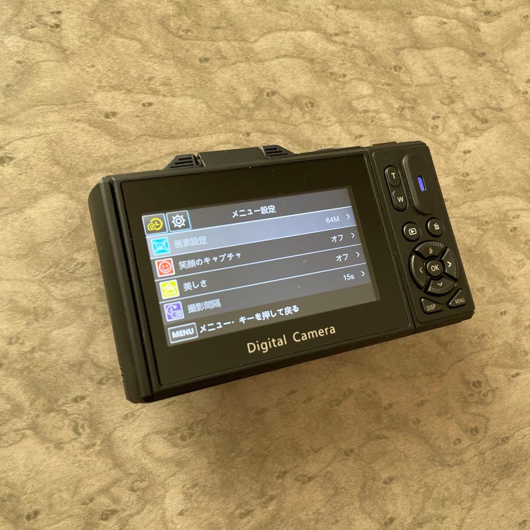 【自撮り対応】 4K 6400万画素 デジカメ 18倍ズーム バッテリー付属