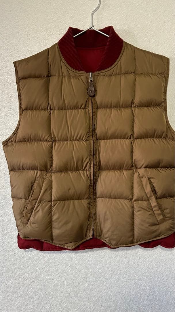 00sエディーバウアー リバーシブル ダウンベスト 赤 ベージュ
