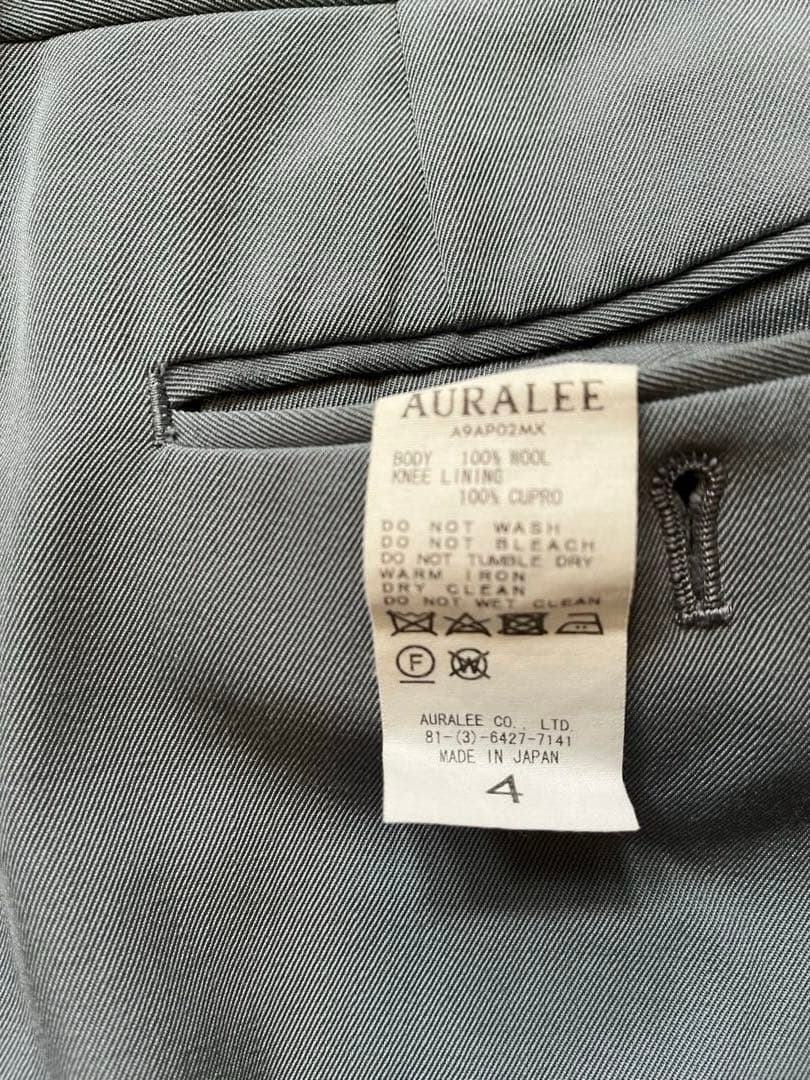 【名作】AURALEE 19AW ウールマックスギャバジン スラックス 4