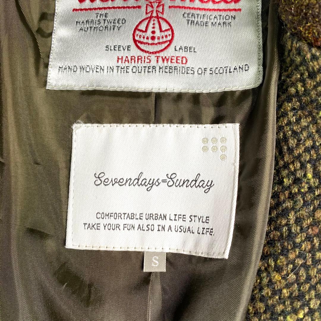 美品✨ハリスツイード テーラード 切り替え エルボーパッチ ツイード 別注