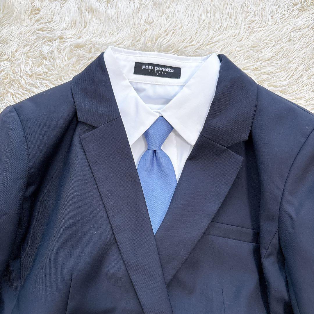 ポンポネット 160cm フォーマルスーツ 卒服　入学式 濃紺 お受験　発表会