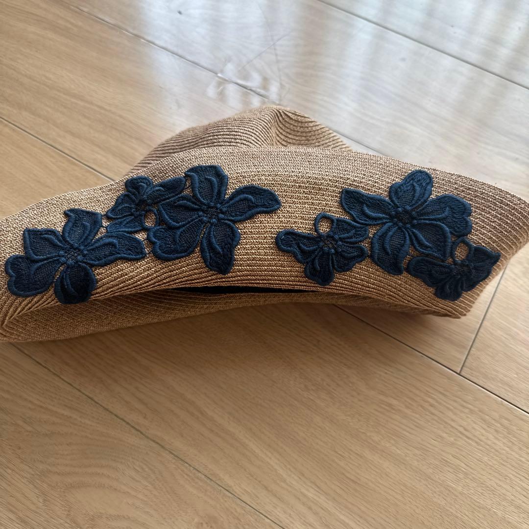 Athena New York フラワーハット ベージュ