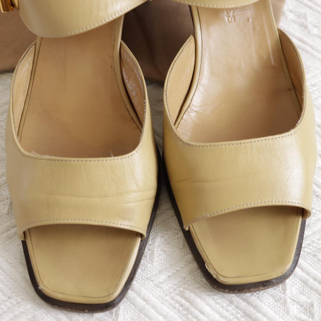 レア！Hermes　エルメス　ミュール　サンダル　レザー　ゴールド