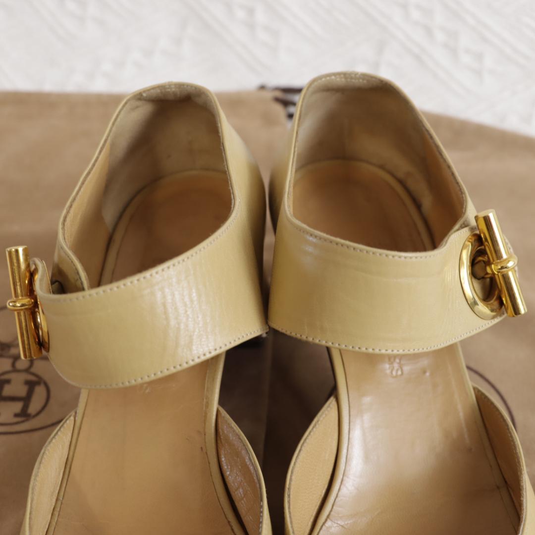 レア！Hermes　エルメス　ミュール　サンダル　レザー　ゴールド