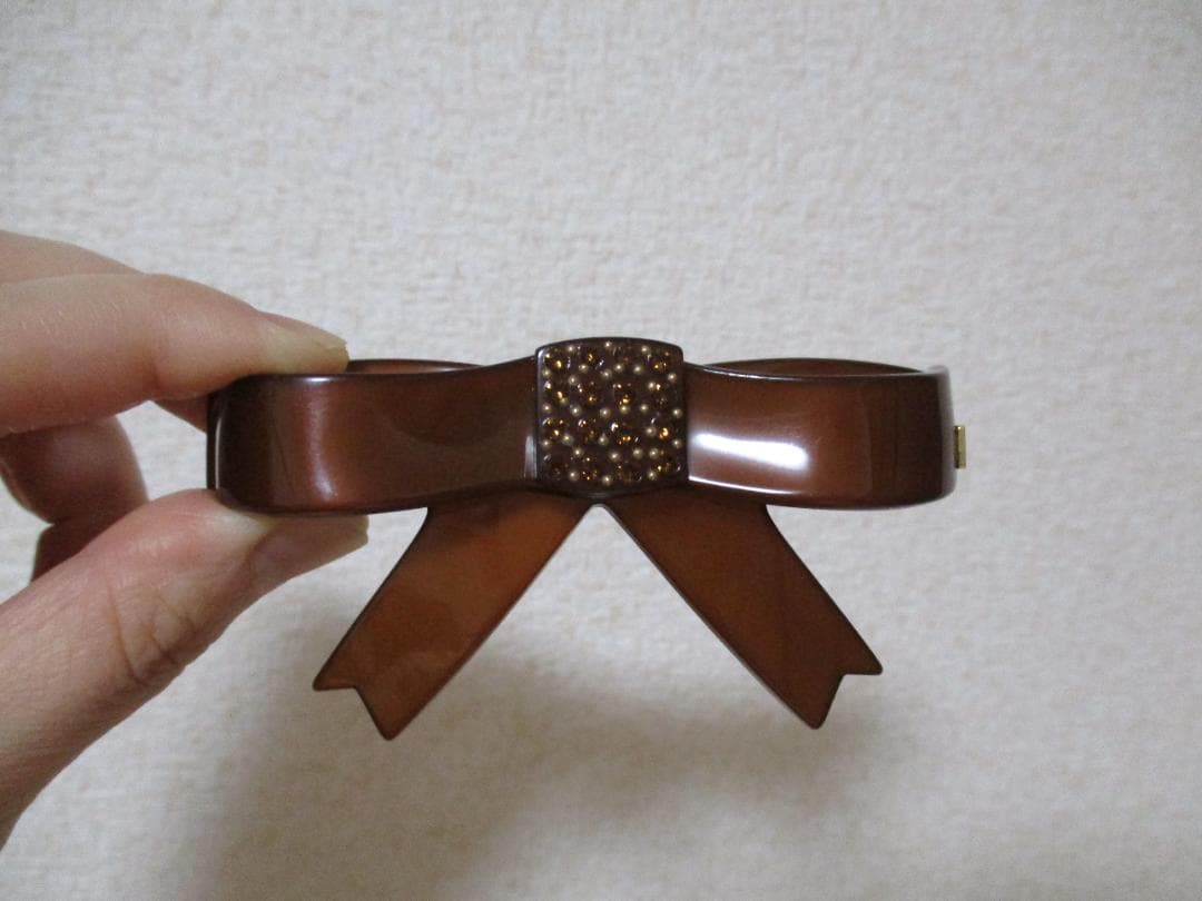 お値下げ不可　未使用自宅保管　アレクサンドルドゥパリ　リボンバレッタ　ブラウン