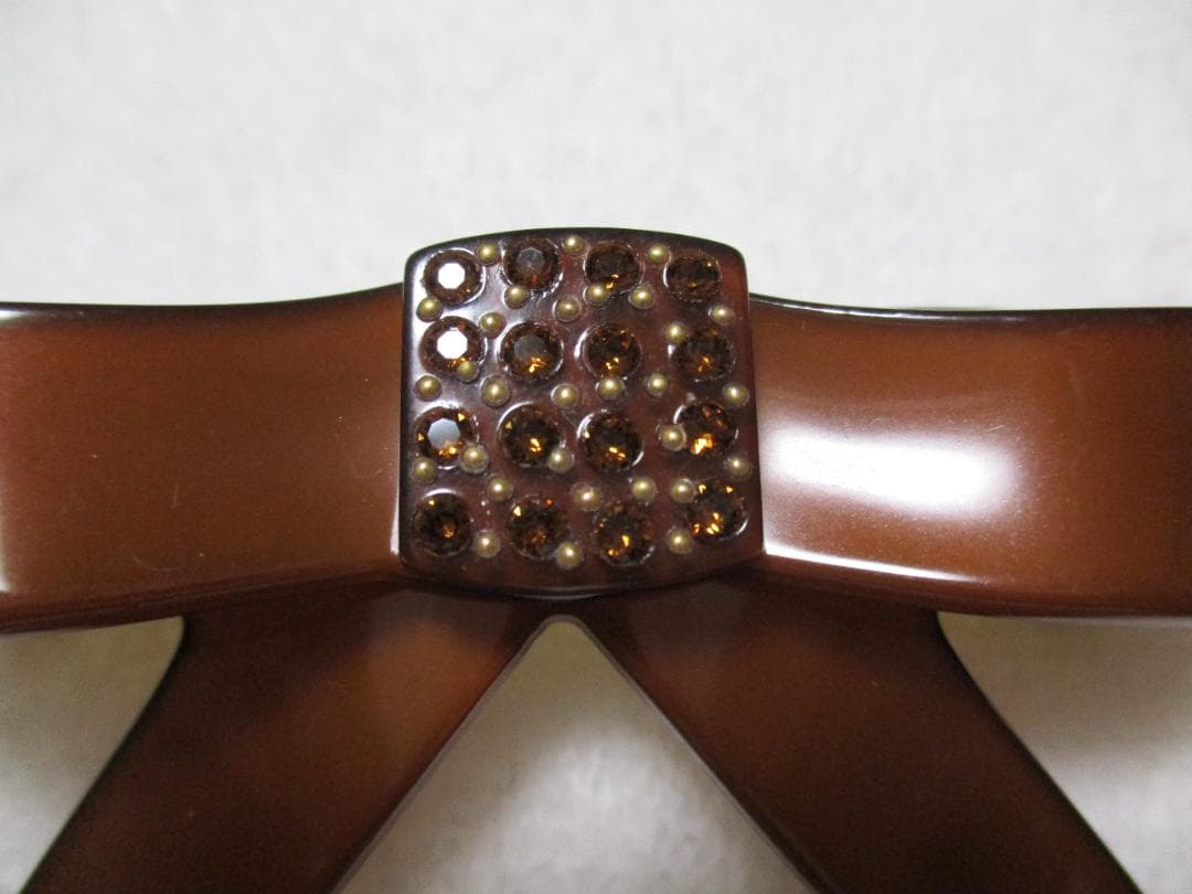 お値下げ不可　未使用自宅保管　アレクサンドルドゥパリ　リボンバレッタ　ブラウン