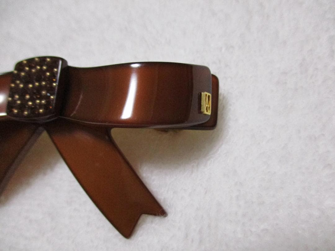 お値下げ不可　未使用自宅保管　アレクサンドルドゥパリ　リボンバレッタ　ブラウン