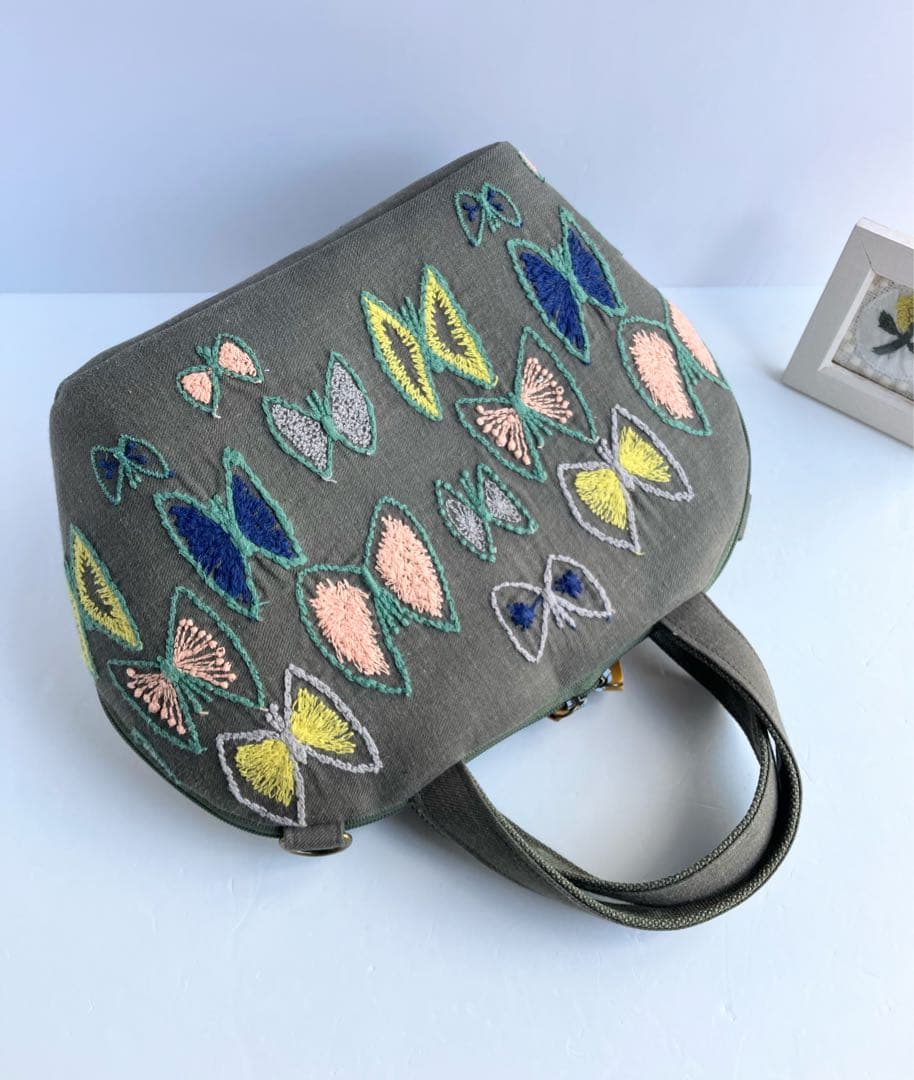 1点のみ ミナペルホネン　レア　sky flower　ミニサイズまるいショルダー