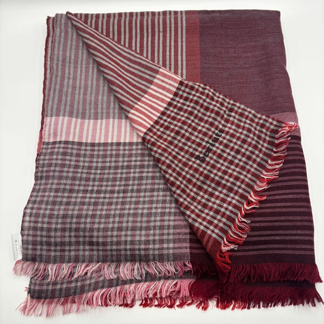 BERLUTI ベルルッティ　ストール　シルク　チェック　ユニセックス　美品