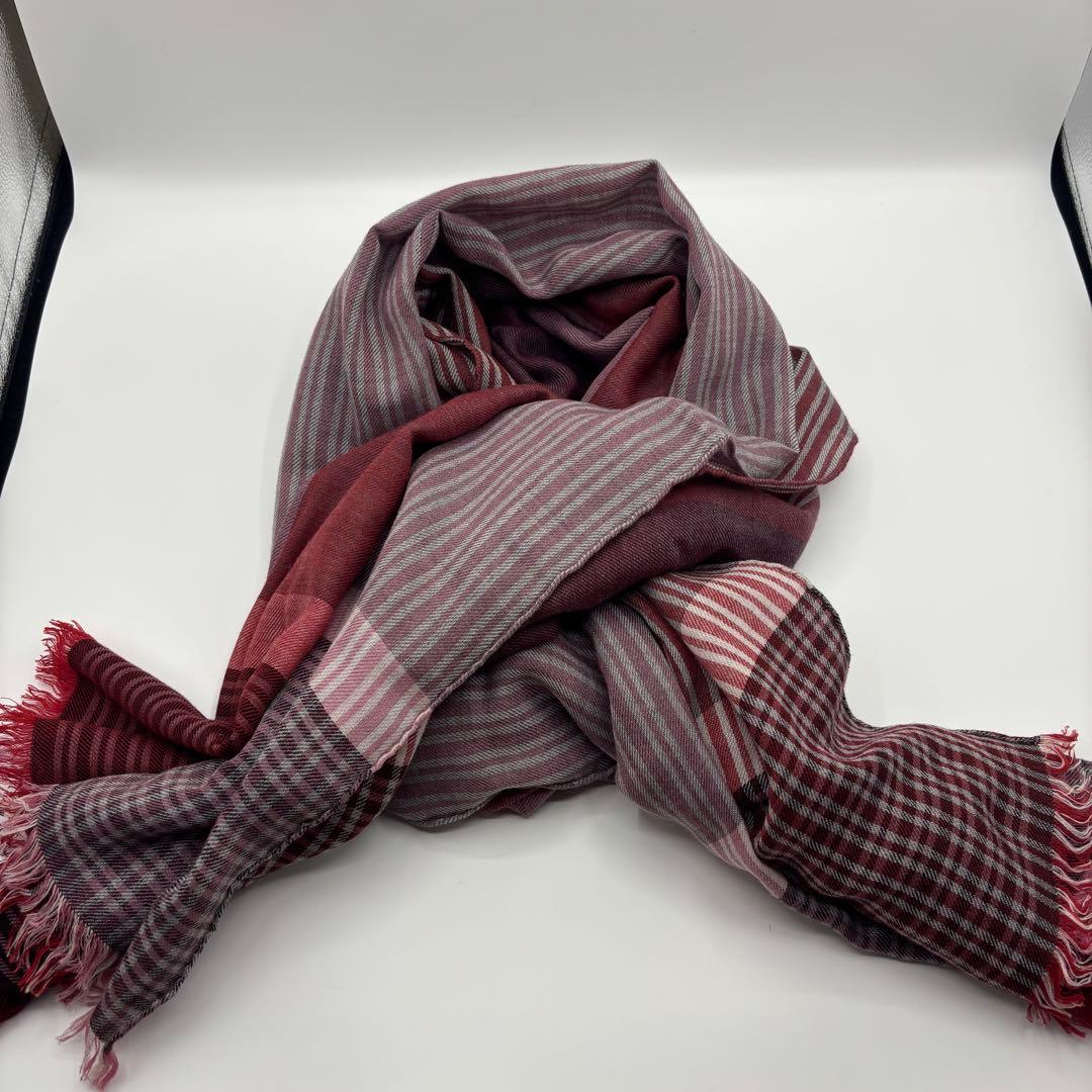 BERLUTI ベルルッティ　ストール　シルク　チェック　ユニセックス　美品