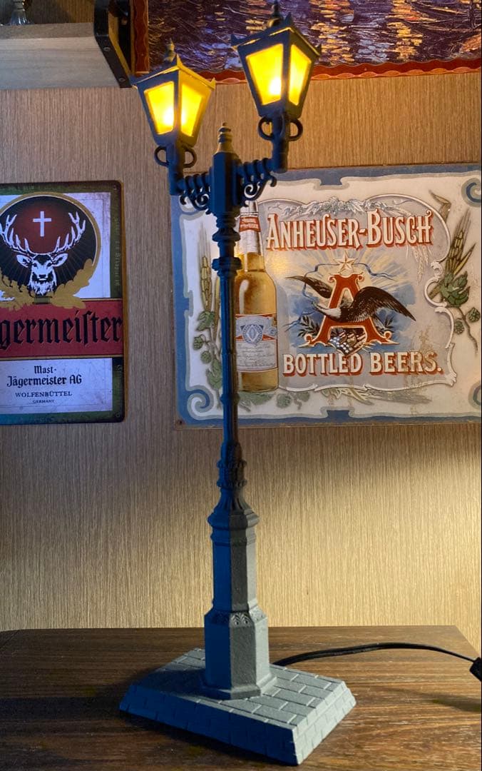 ガス灯 アンティーク ランプ 西洋 街灯 昭和レトロ 置物 オブジェ 外灯 模型