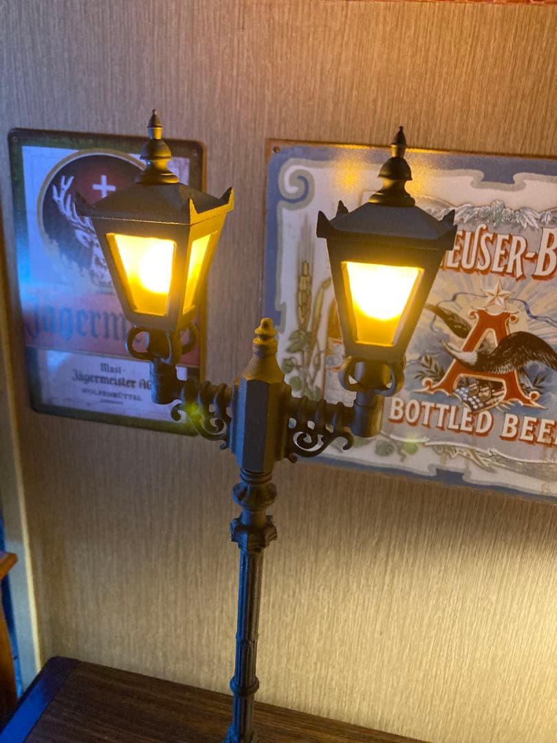 ガス灯 アンティーク ランプ 西洋 街灯 昭和レトロ 置物 オブジェ 外灯 模型