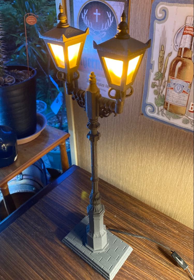 ガス灯 アンティーク ランプ 西洋 街灯 昭和レトロ 置物 オブジェ 外灯 模型
