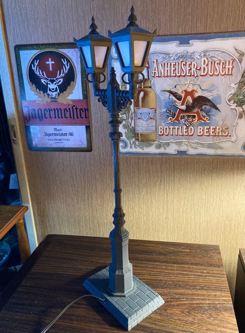 ガス灯 アンティーク ランプ 西洋 街灯 昭和レトロ 置物 オブジェ 外灯 模型