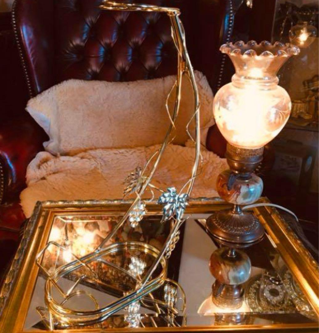 湯布院アンティーク レトロヴィンテージ ワイン/グラスホルダー ゴールド 葡萄柄