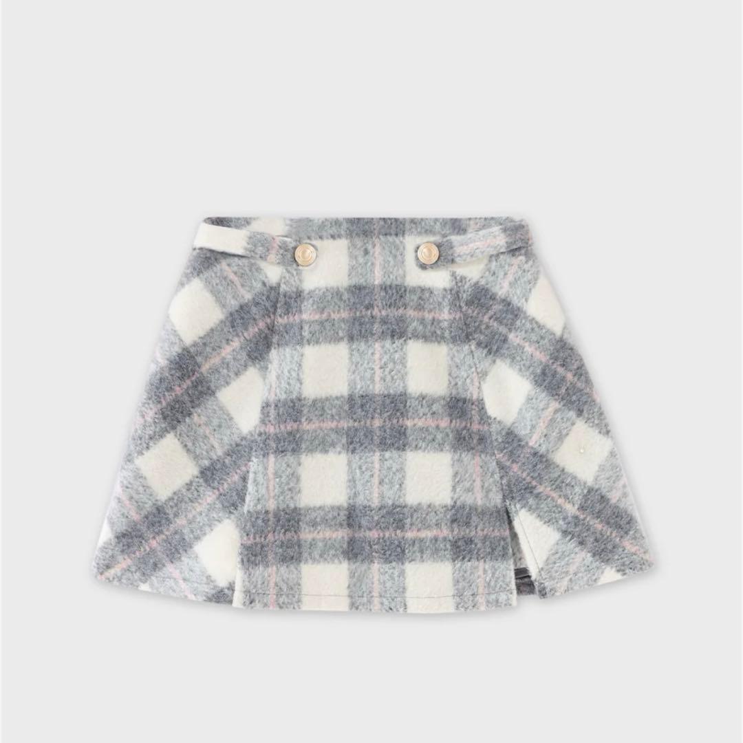 M me eme エムミーエメ　ライトシャギーチェックミニスカート