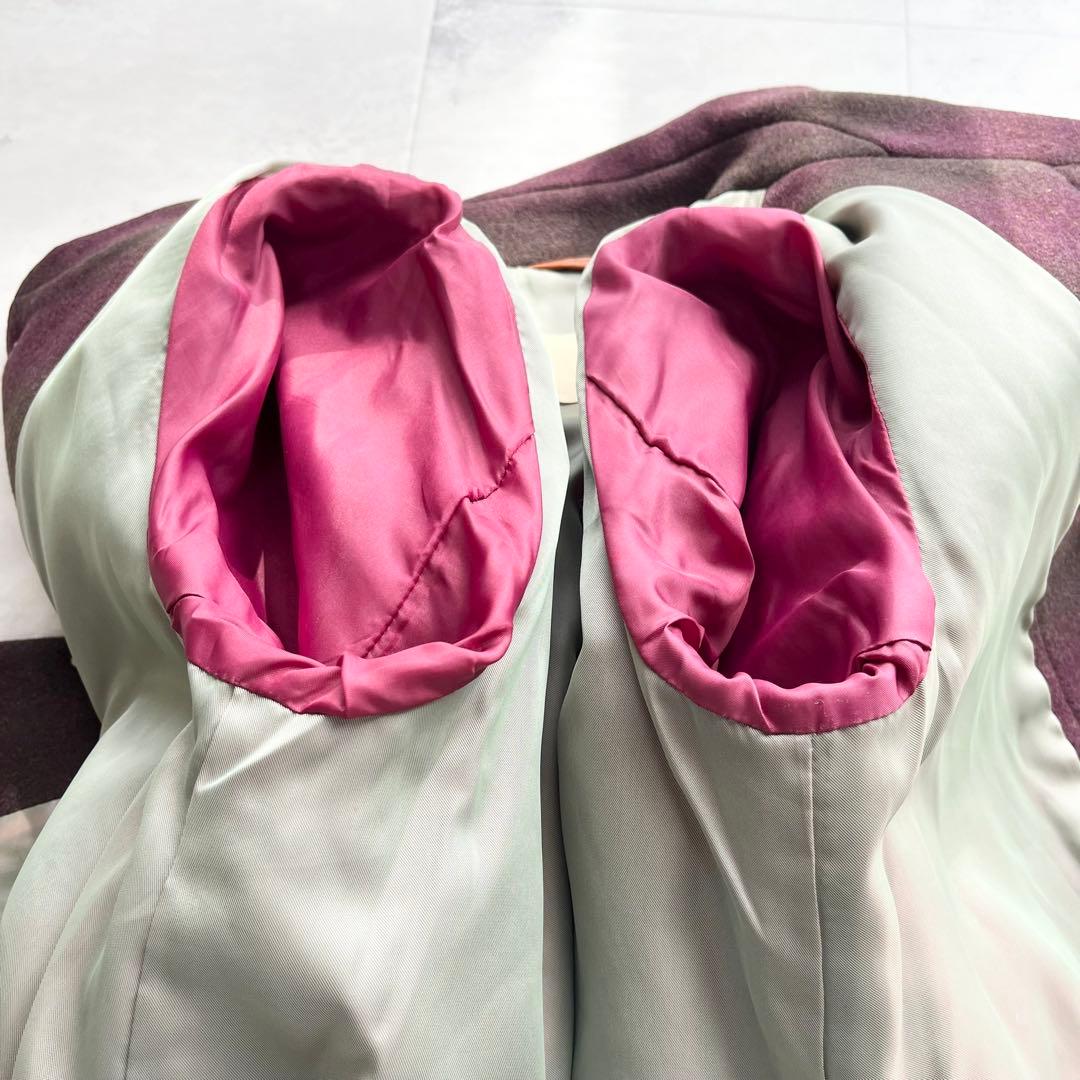 【美品】Pal'las Palace ボーダー ウールコート シェルボタン L