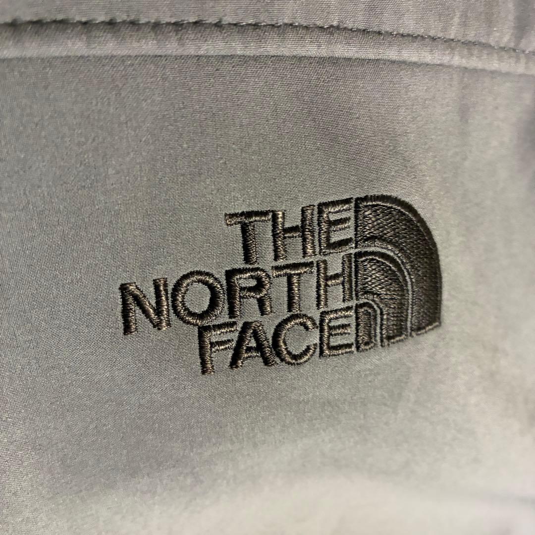 【USA古着】ノースフェイスソフトシェルベスト3XLグレービック刺繍ドロー