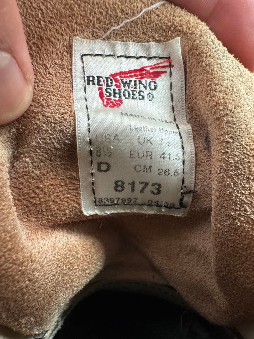 【極美品】RED WING（レッドウィング）8173 26.5cm 羽タグ