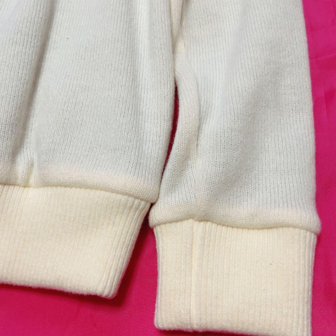 極美品　パーリーゲイツ　ドライバーズニット　ニットジャケット　裏地付　防風　白