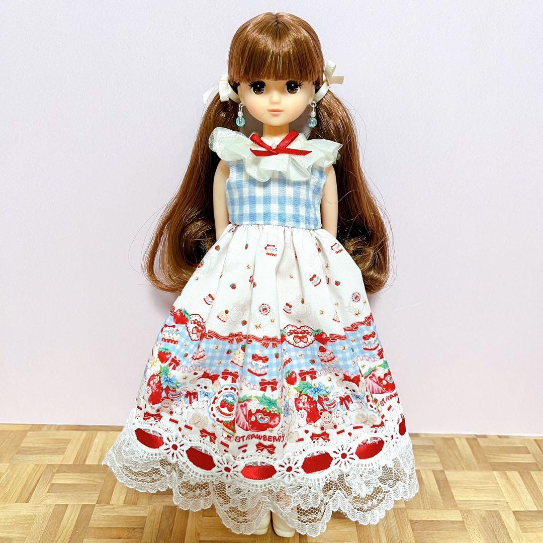 リカちゃんサイズハンドメイドワンピース&ピアスNo.2270・2271双子コーデ