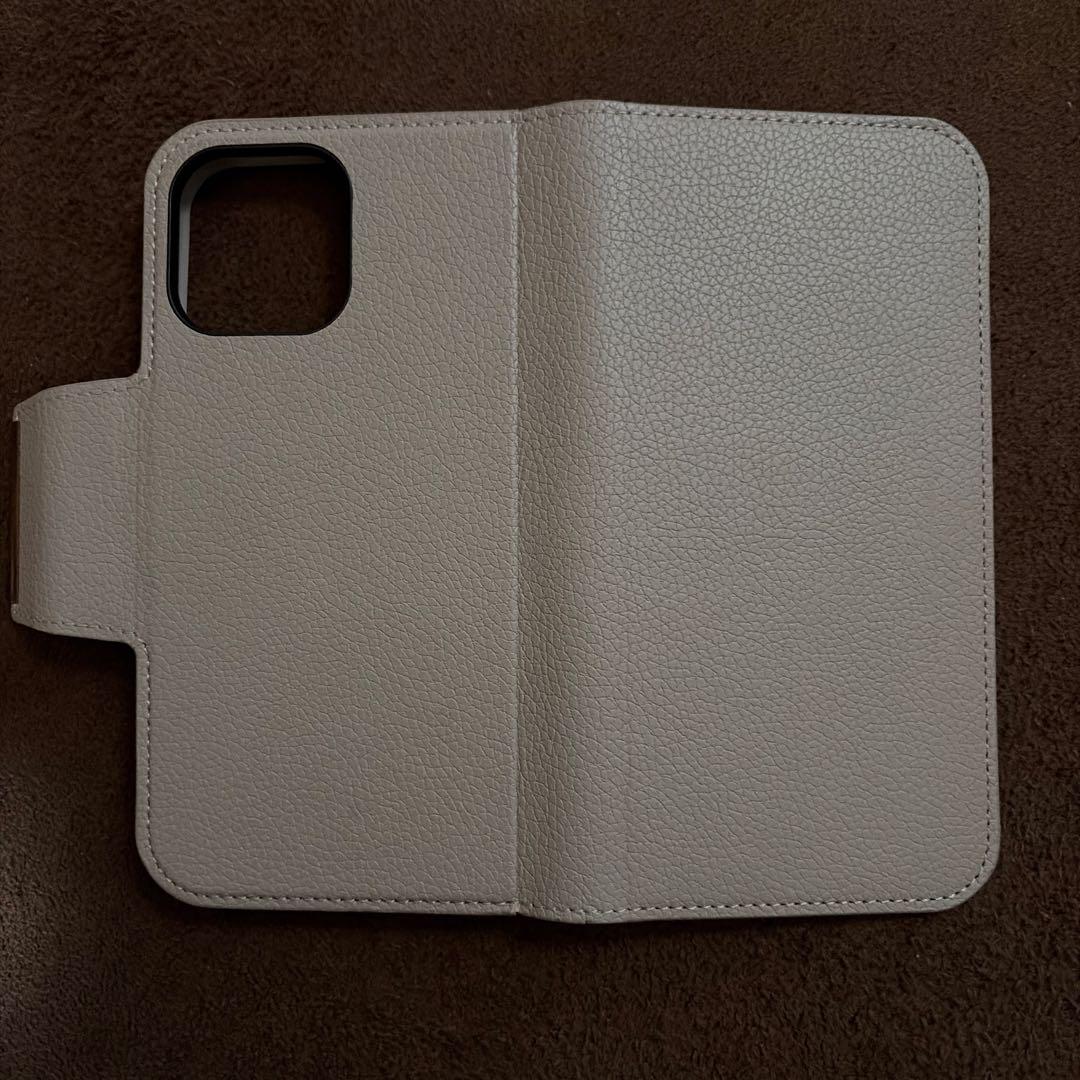iPhone13プロマックス用手帳型ケース グレー