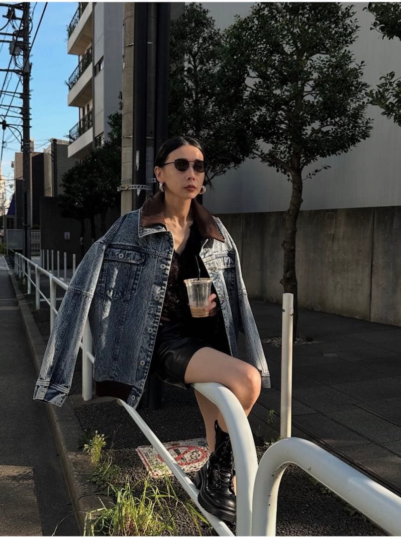 着用1回✨ AmeriVintage ✨RIB MIXDENIM BLOUSON