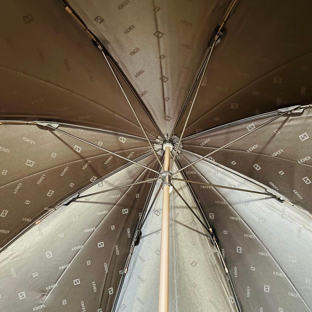 新品未使用 FENDI フェンディ ズッカ柄 傘 手開き式 黒 ブラック 長傘