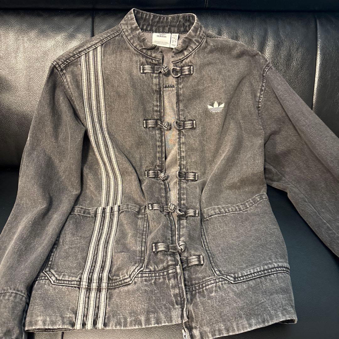 adidas デニムジャケット　xs チャイナボタン
