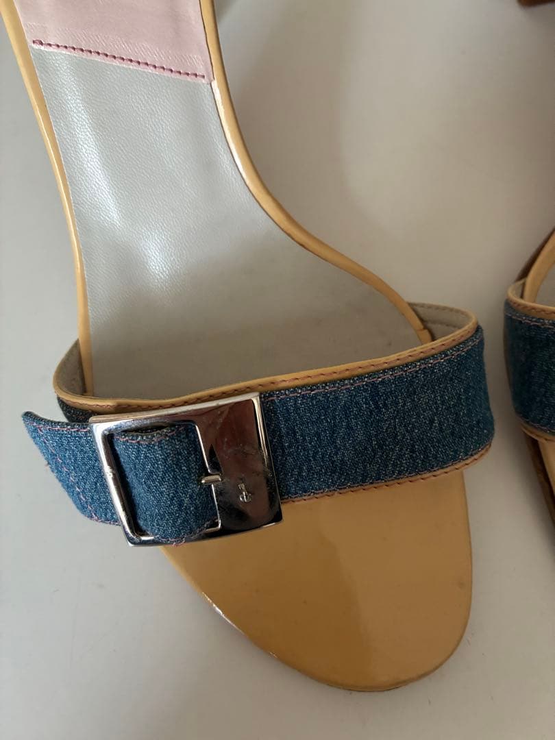 クリスチャンディオール　デニム ロック&チャーム ミュール ヒール　難あり