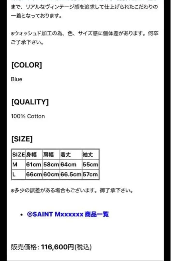 SAINT Mxxxxxx X BerBerJin コラボデニムジャケット　L