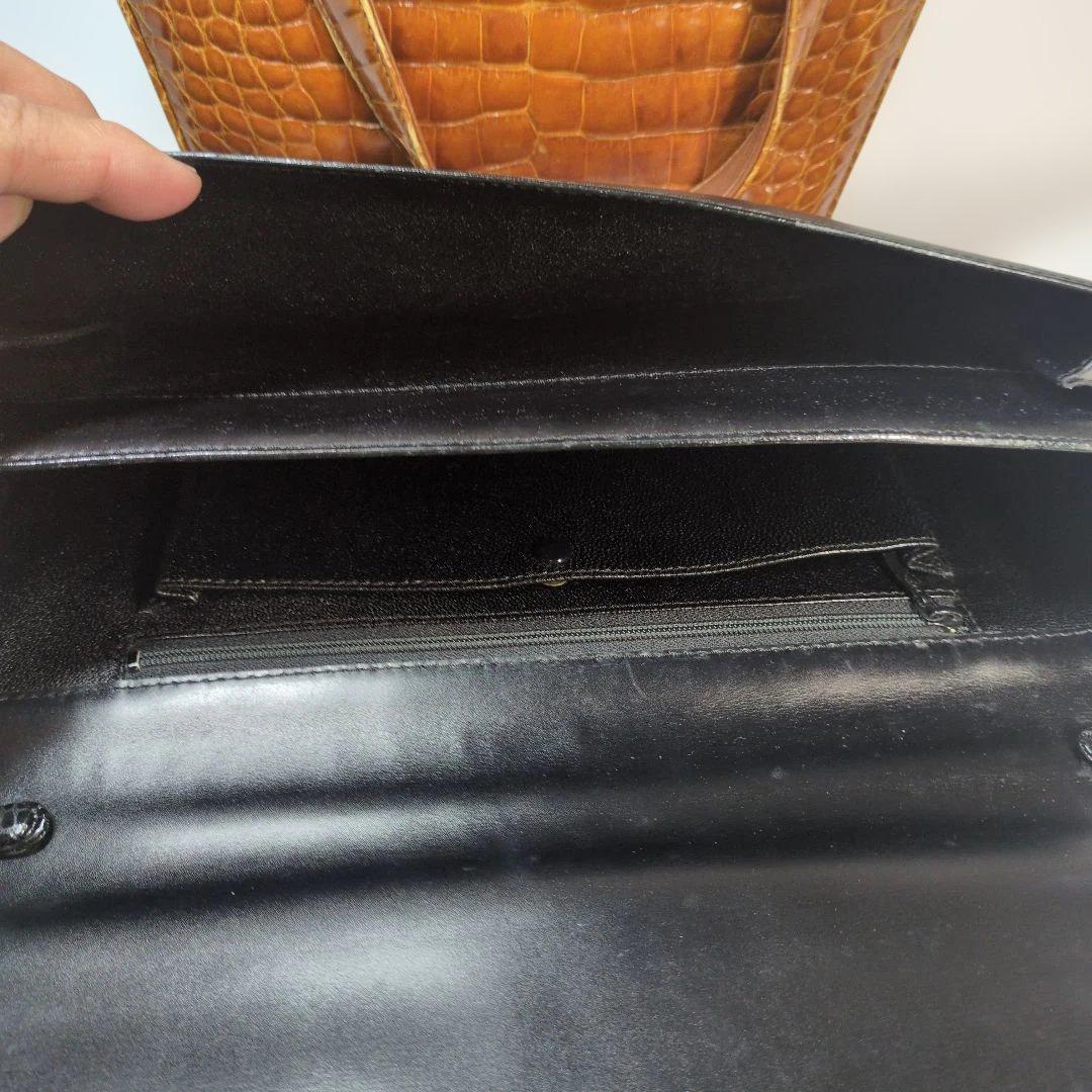 シャイニング　クロコダイル　バッグ　ブラウン　セット　サンタゴスティーノ