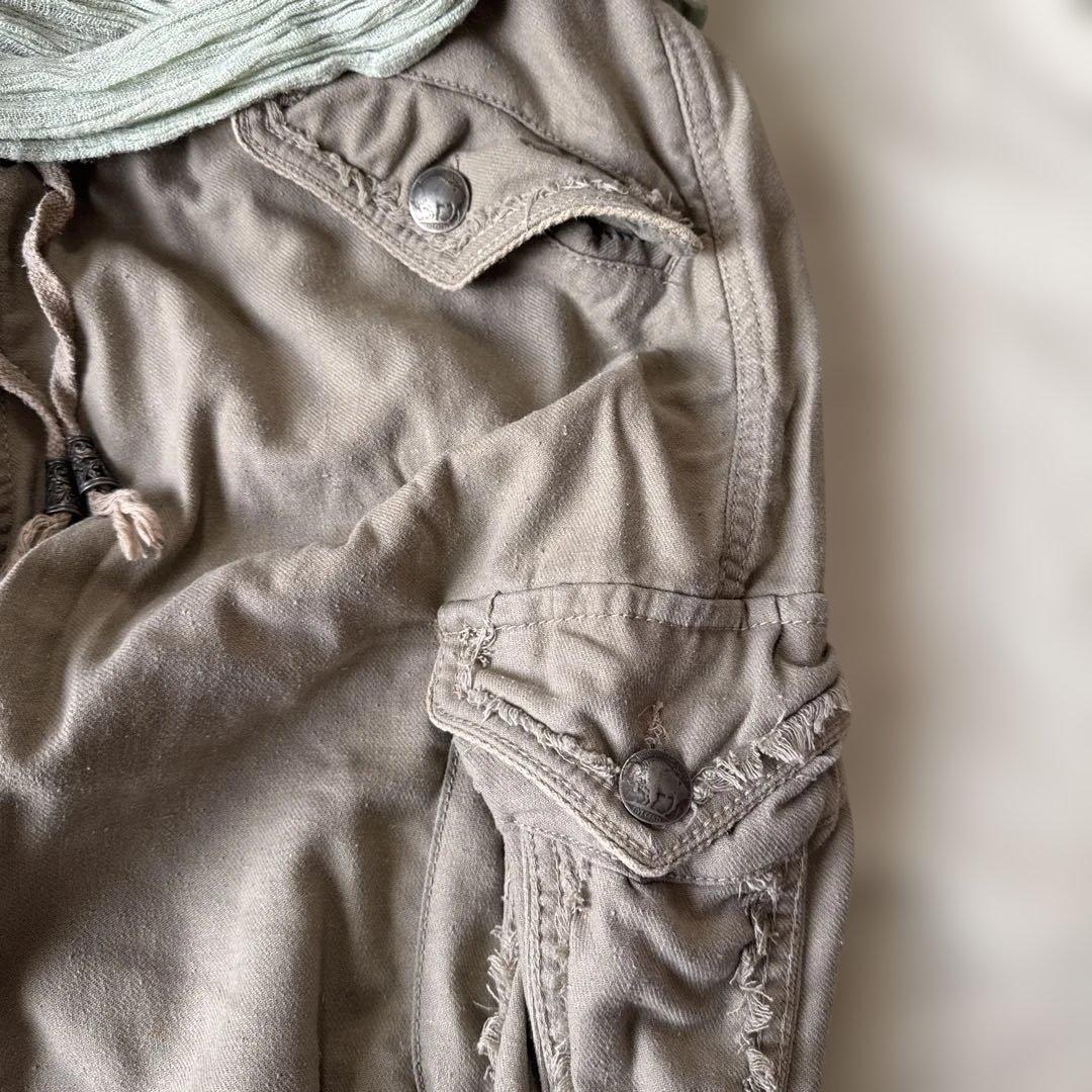 goa ゴア ワークパンツ カーゴパンツ スカーフ付き ベージュ系