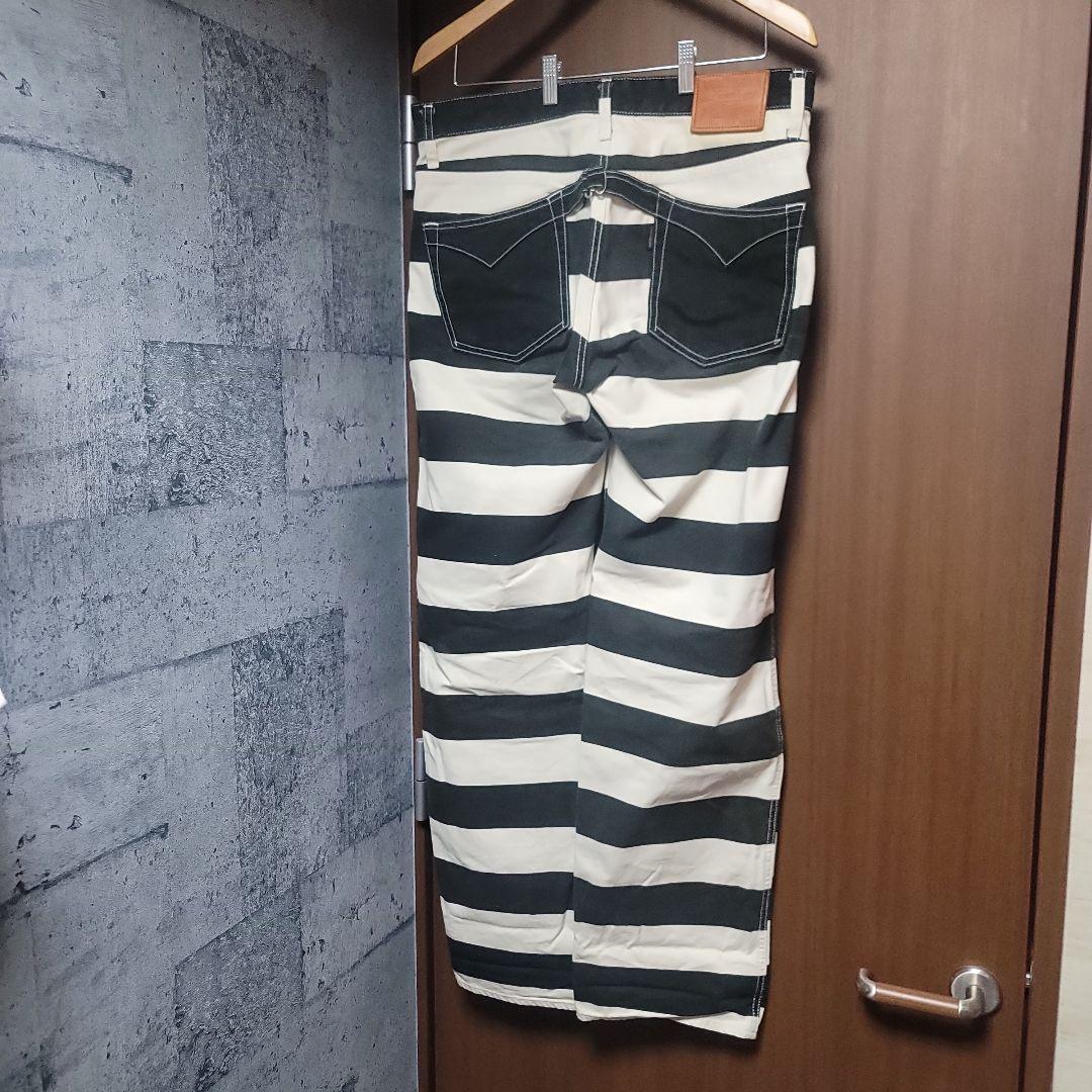 バンソン ストライプパンツ 34インチ Vanson 囚人パンツ