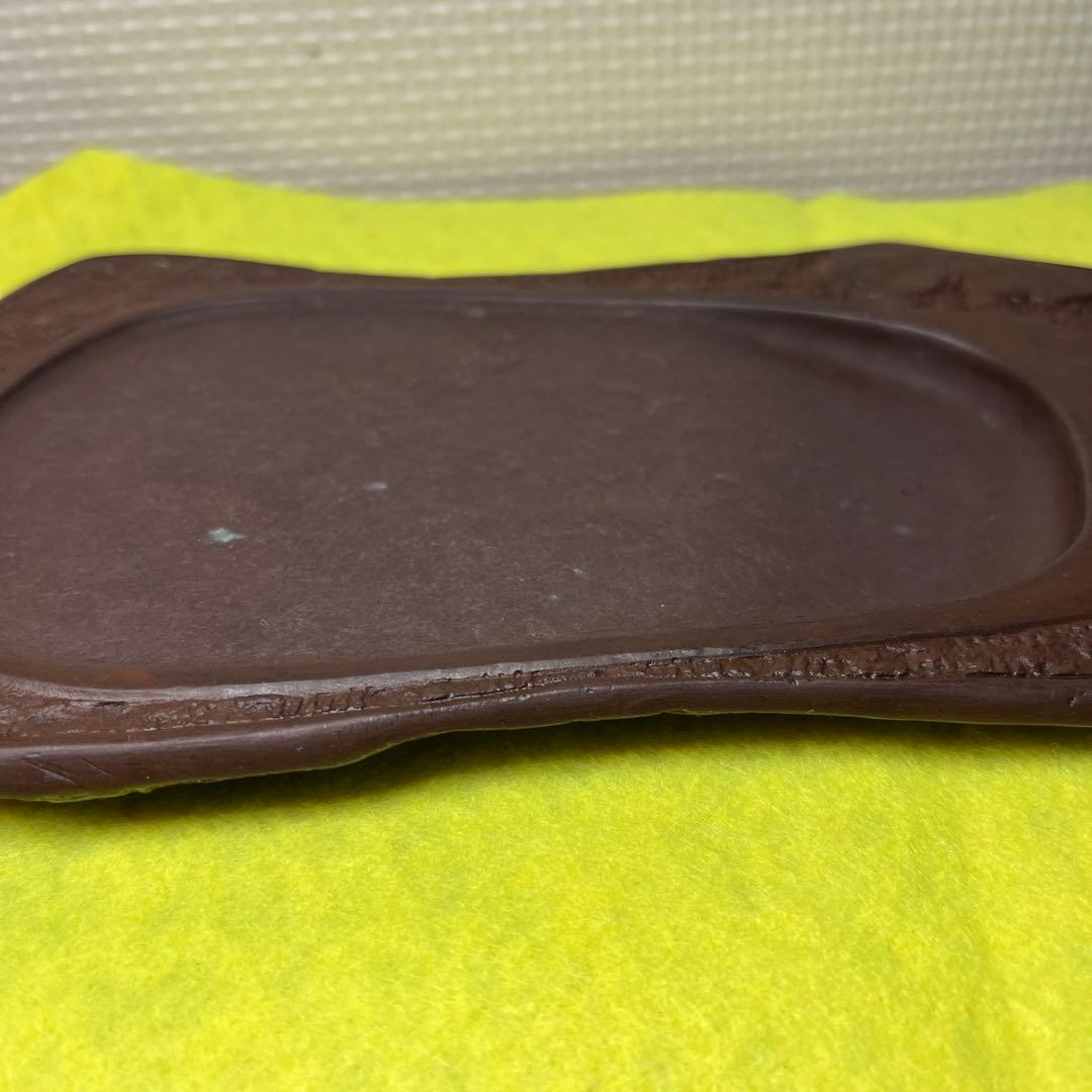 ⭕️赤間硯　20cm 糸瓜彫刻自然硯　古硯　龍雲堂製　文字秀逸　蔦と実を蒔絵木箱