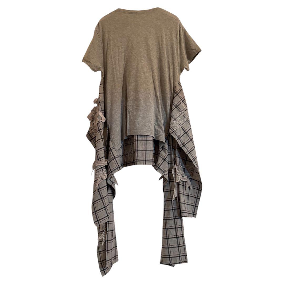 ミキオサカベ　mikiosakabe グレー　半袖ミニワンピース