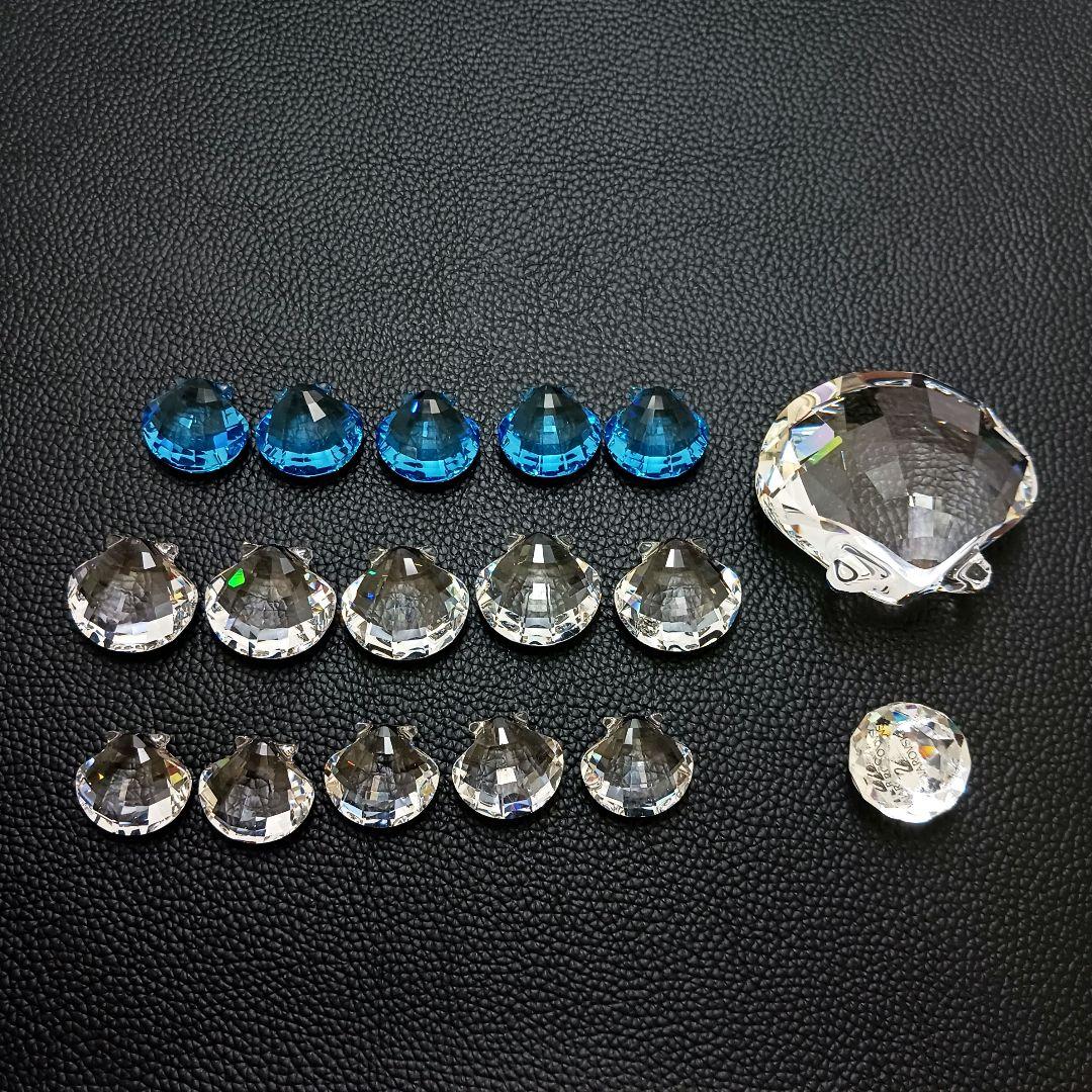 Y2435-4 スワロフスキー クリスタル シェル 大小 16個セット