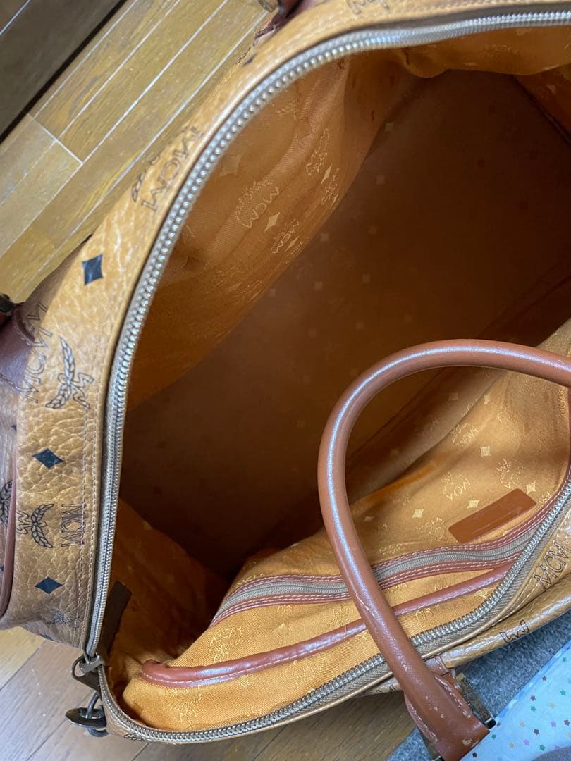 MCM ボストンバッグ ブラウン レザー