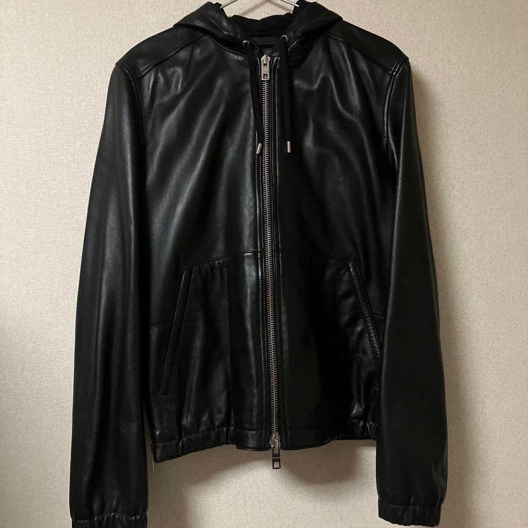 COACH ラムレザー トレーナー フード パーカー ダブルジップ サイドジップ