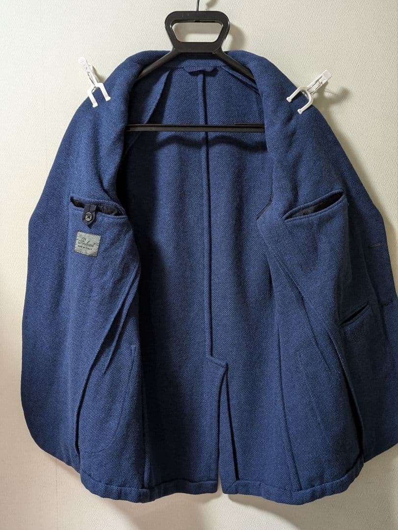ベルベスト メンズテーラードジャケット ネイビー 46 ロゴ刻印ボタン
